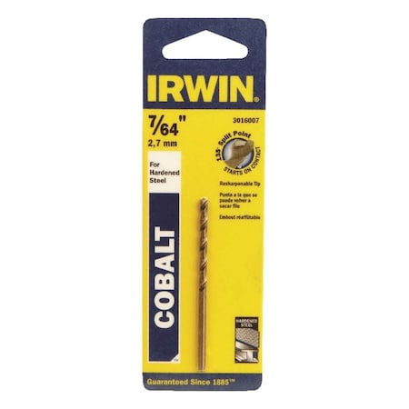 Irwin Irwin 7/64 in. X 2-5/8 in. L Cobalt Alloy Steel Drill Bit Straight Shank 1 pc 3016007